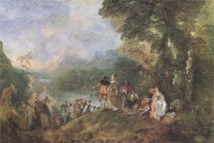 Jean-Antoine Watteau The Embarkation for Cythera (mk05) Norge oil painting art